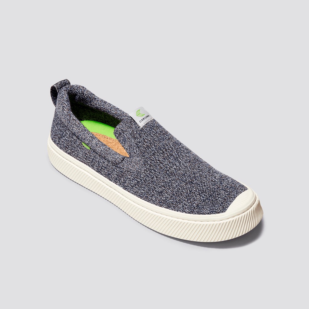 IBI Slip-On Cariuma Low Top Bamboo Weave Knit Vegan Grise Homme | ZIV-2674124